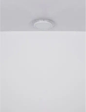 Globo 48294-22 Mennyezeti lámpa fém fehér matt, műanyag átlátszó kristályok, műanyag opál csillogás, ø: 400mm, M: 60mm, LED 22W 230V, 2380lm forrás, 1460lm kimenet, 3000K