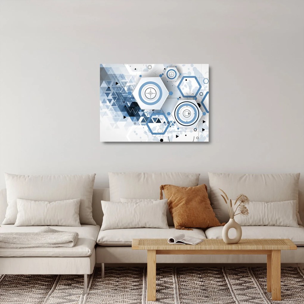Kép - Geometriai absztrakció (üvegen) (70x50 cm)