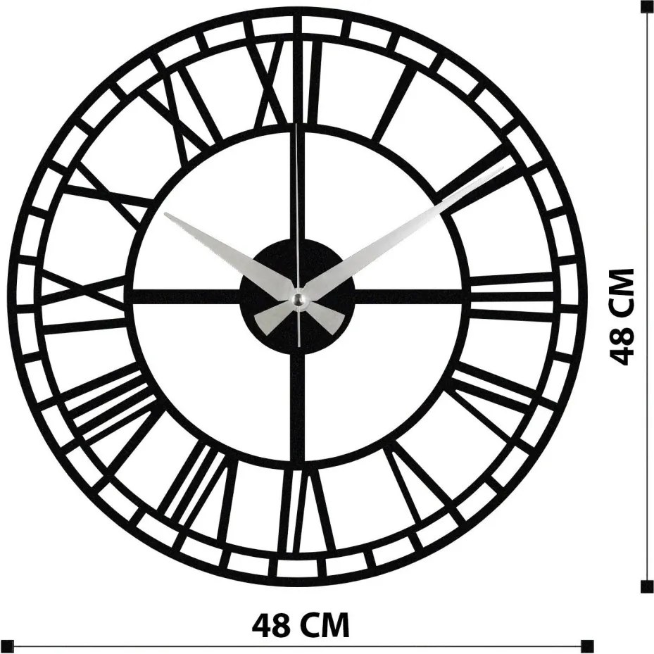 Enzoclock fém falióra, 48×48 cm – S002