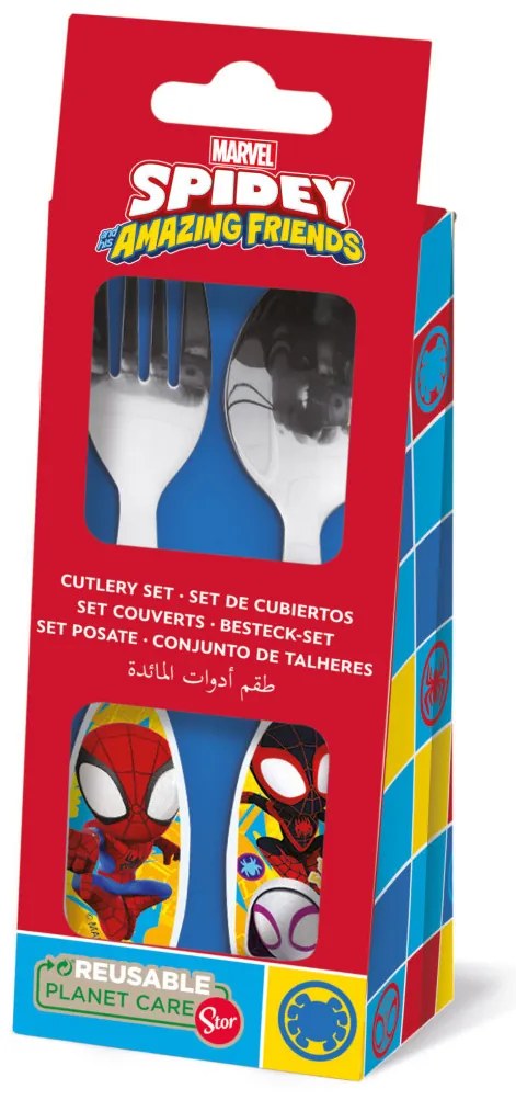 Pókember Spidey Friends fém evőeszköz készlet - 2 darabos