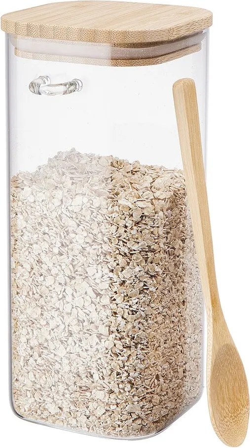 COMPOSITION tárolóedény üveg/bambusz, 1800ml