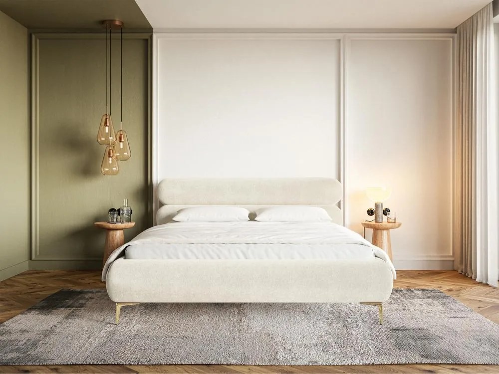 Franciaágy 180 cm Rirri 180B (ágyráccsal) (krém + arany). 1099863