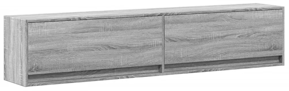 szürke sonoma színű fali TV-szekrény LED-del 180 x 31 x 38 cm