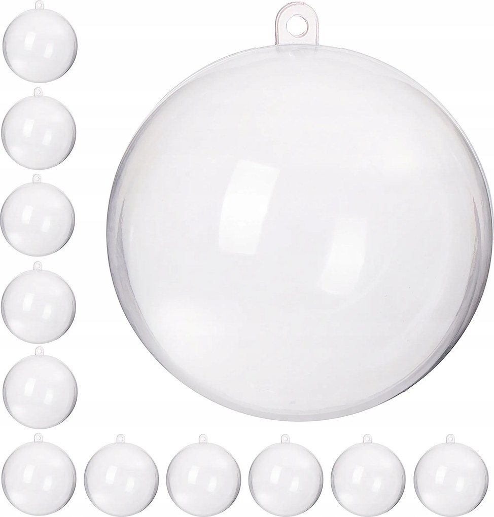12x Akril Gömb Akril Gömbök Átlátszó Műanyag Deco Gömbök 11 cm