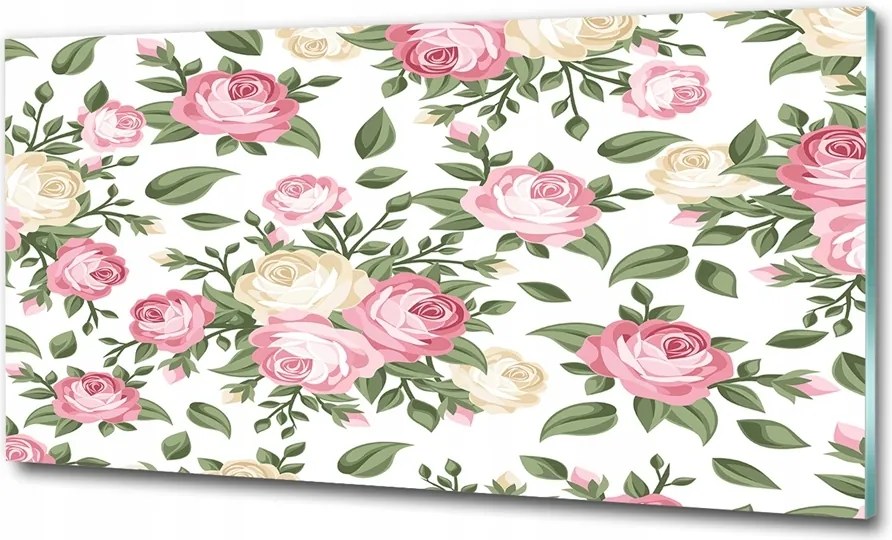 Fotó kép edzett üveg Virágos minta 100x70