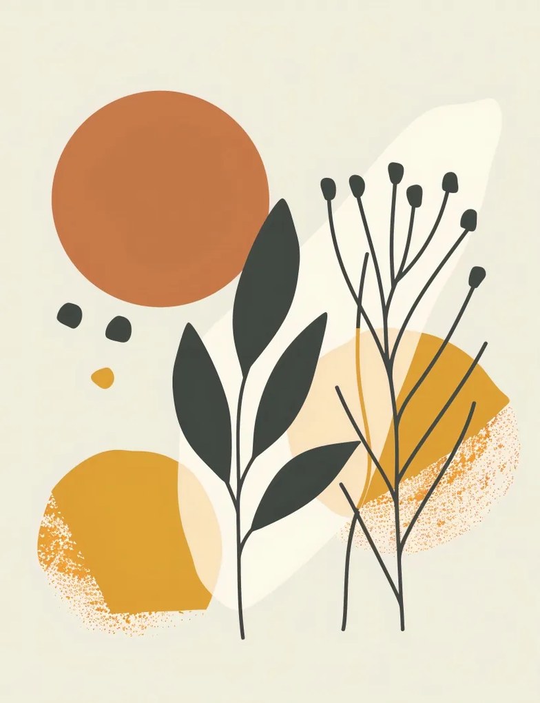 Poszter 50x65cm Botanikus nyomás