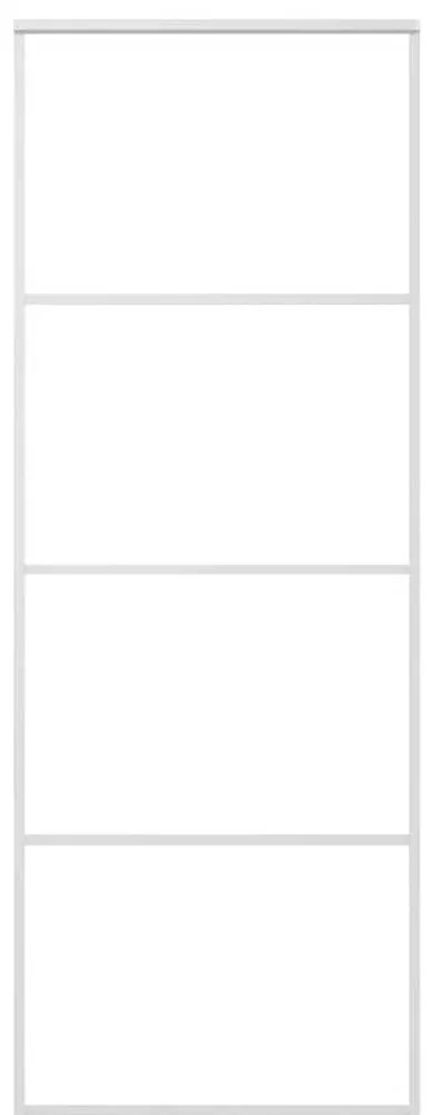 fehér ESG üveg és alumínium tolóajtó 76 x 205 cm