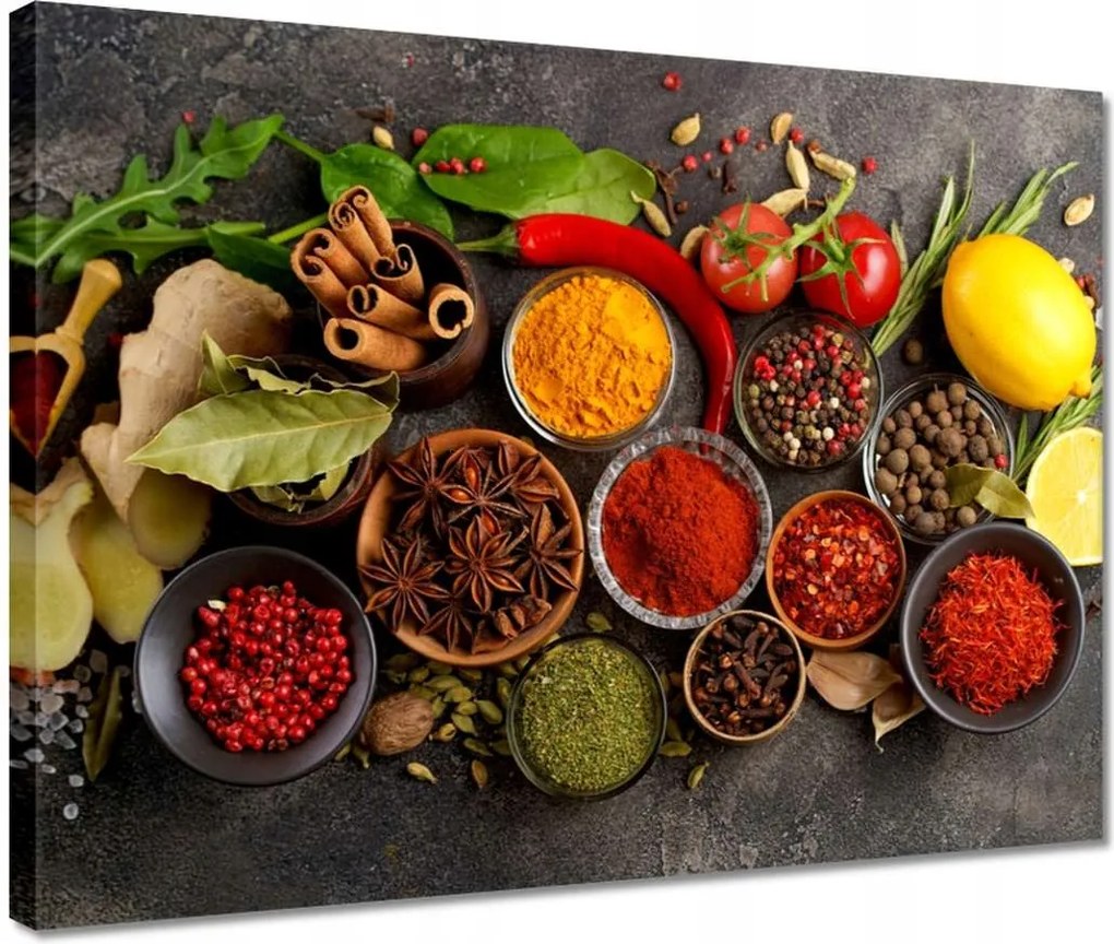 Vászonkép 40x30 Rusztikus Fűszerek