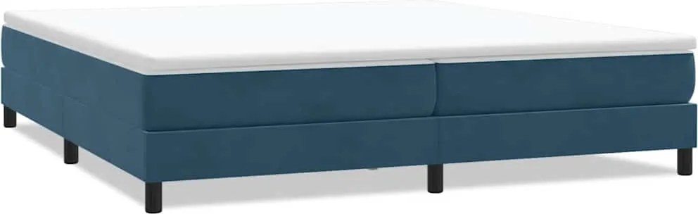 vidaXL sötétkék bársony rugós ágy matrac nélkül 200x210 cm