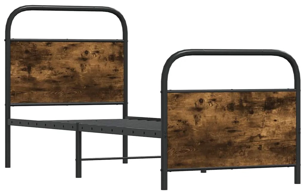Ágykeret matrac nélkül 75x190 cm gépesített fa füstölt tölgyfa
