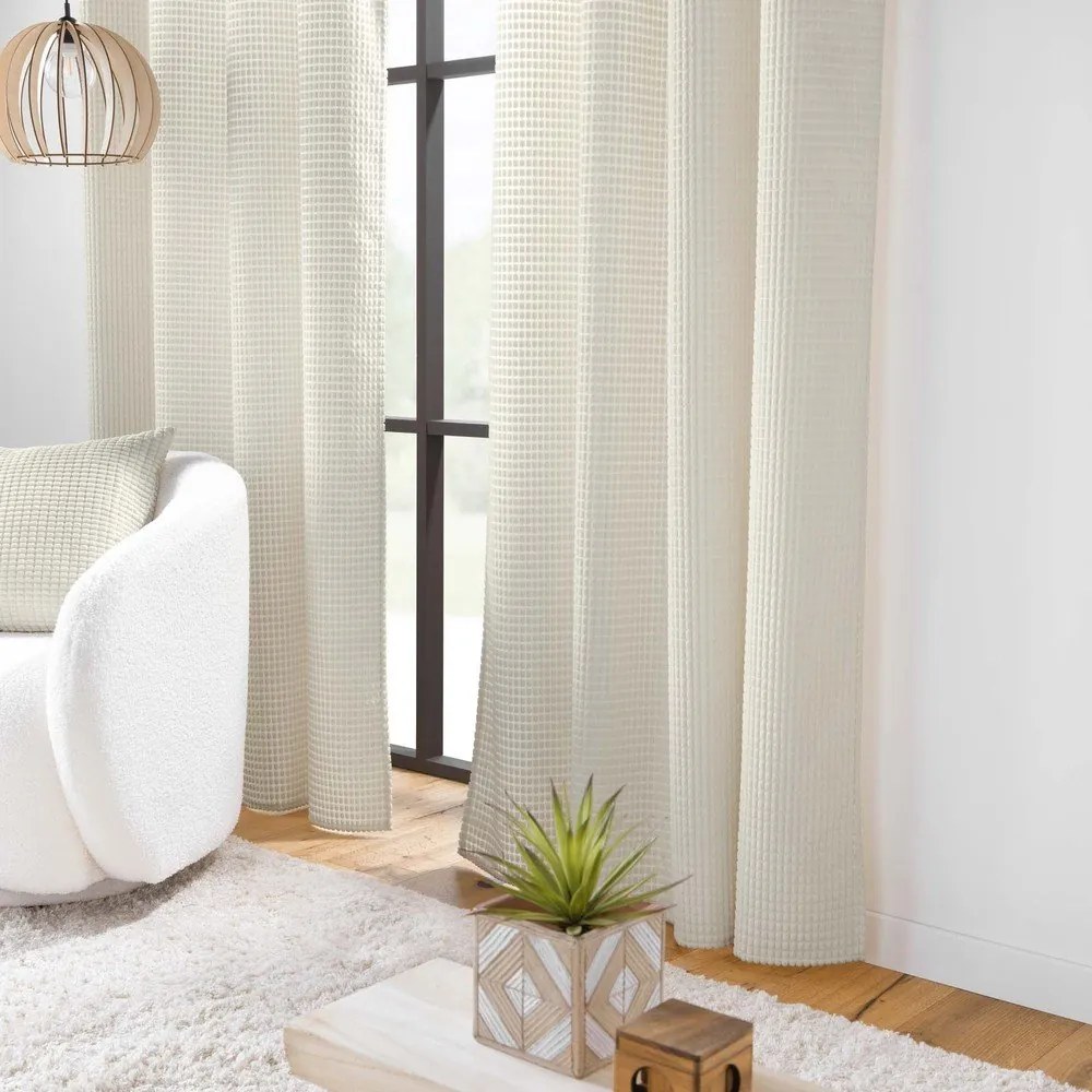 Bézs bársony függöny 140x260 cm Swing – douceur d'intérieur