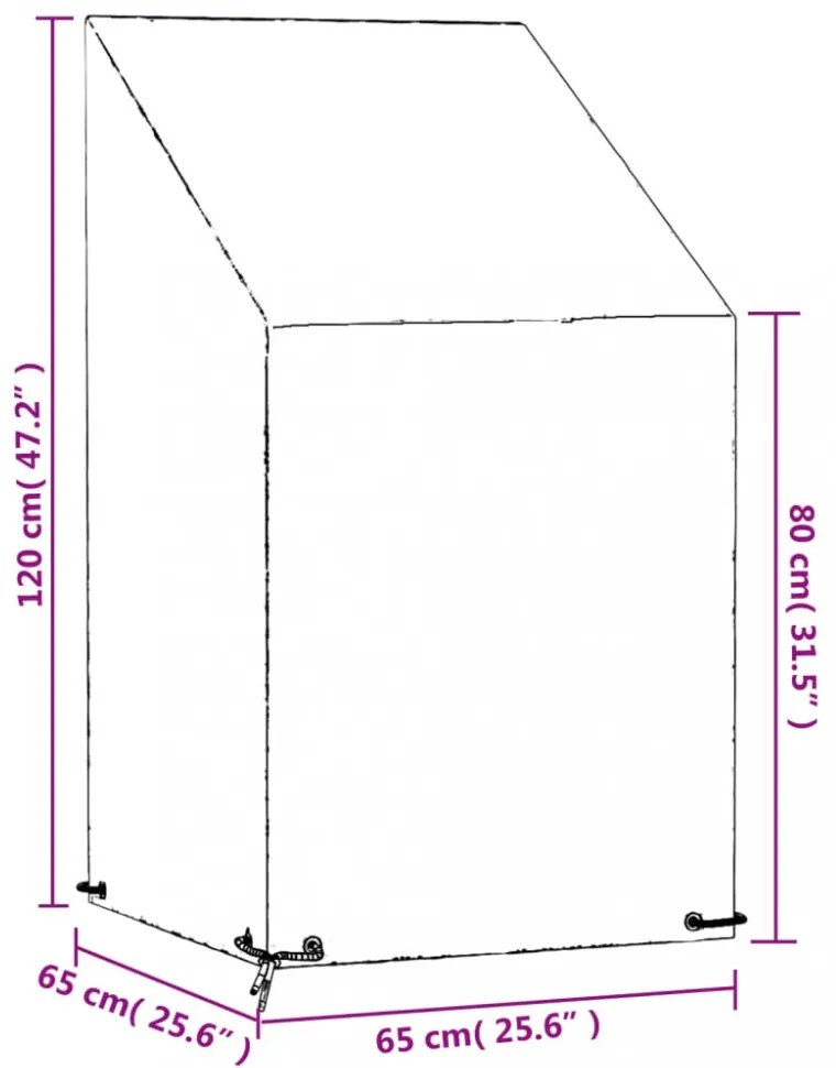 polietilén kerti szék huzat 8 fűzőlyukkal 65 x 65 x 80/120 cm