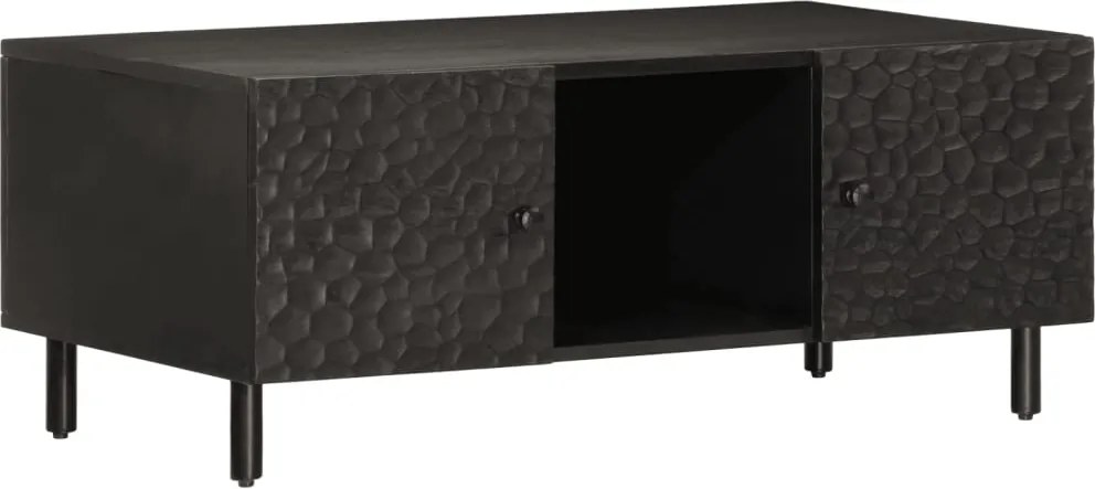 vidaXL fekete tömör mangófa dohányzóasztal 100 x 54 x 40 cm