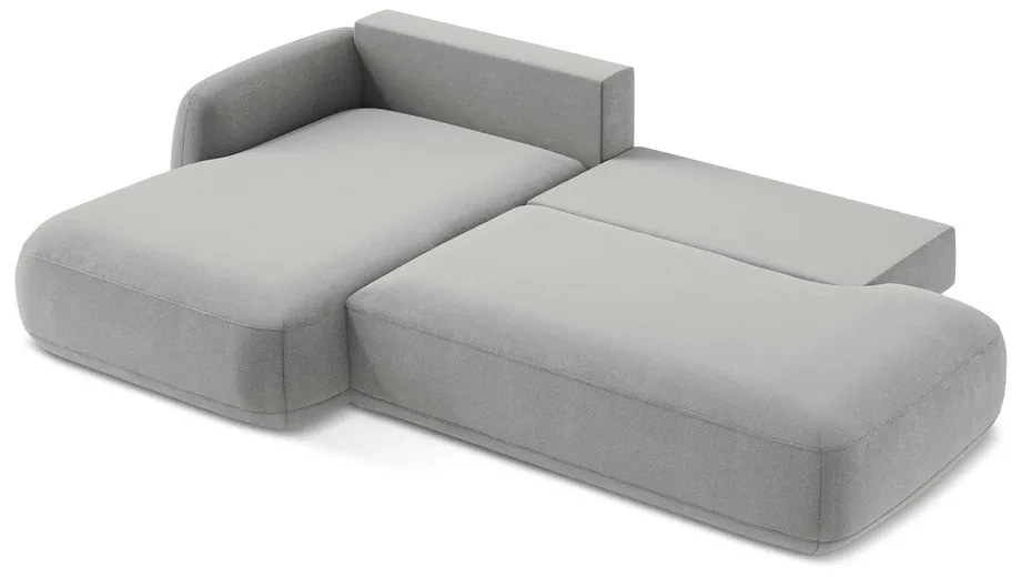 Világosszürke kinyitható sarokkanapé (bal oldali-heverő résszel) Hale – Makamii