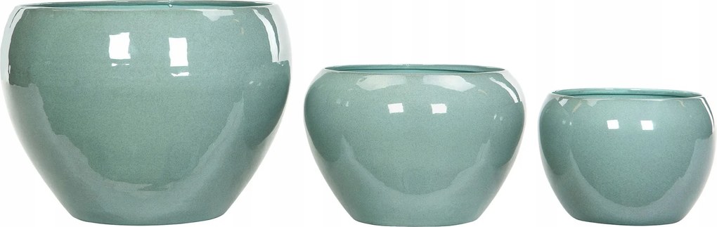 3 db Ocean Virágtartó, türkiz fém