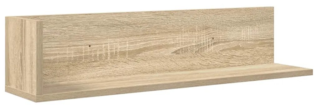 2 db sonoma tölgy színű szerelt fa fali polc 75 x 16,5 x 16,5cm