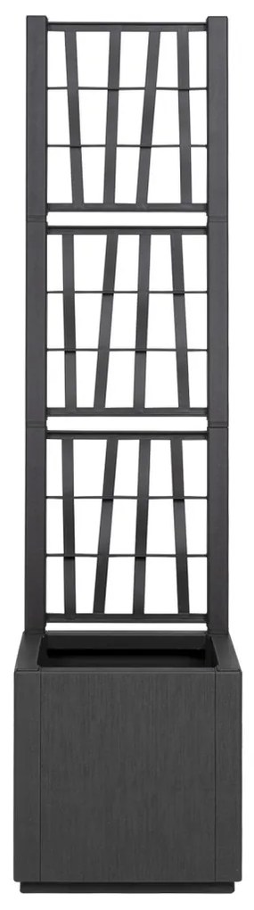 Sötétszürke Kerti Cserép Trellis-szel - 36x36x140 cm