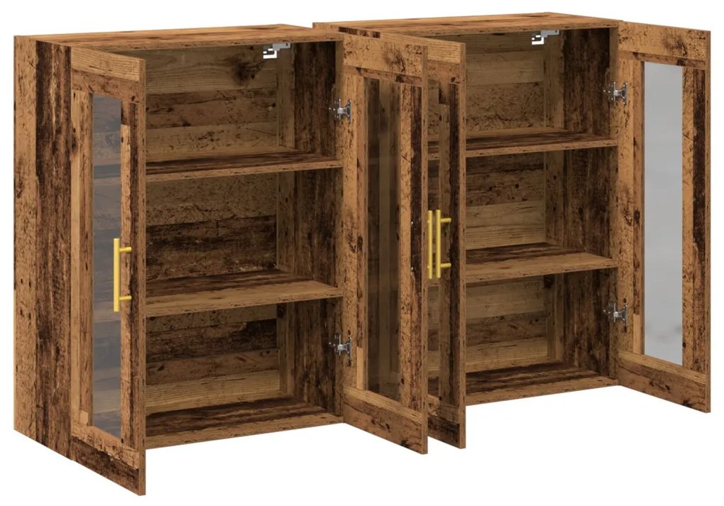 Fáltartószekrény 2 db Régi fa Tömör fa 139 x 34 x 90 cm Tárolás