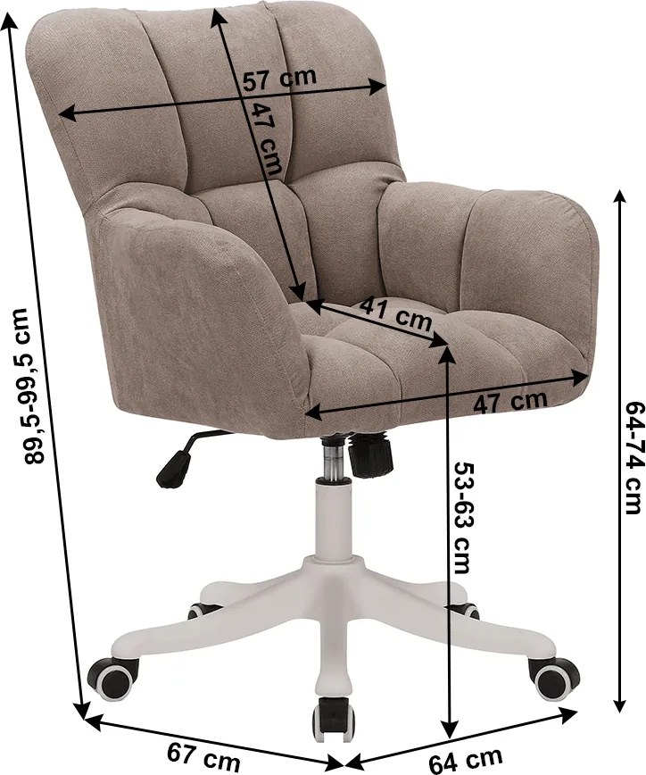 Irodai szék, szürkésbarna Taupe, LOREL