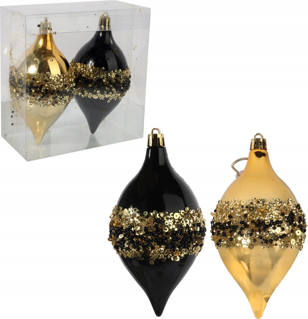 2 db-os műanyag gömb szett fekete-arany