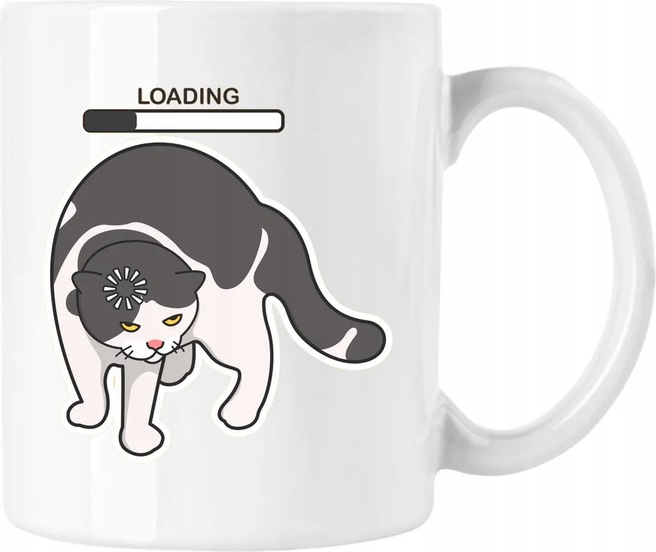 Bögre Cica Vicces Loading Fehér 330ml