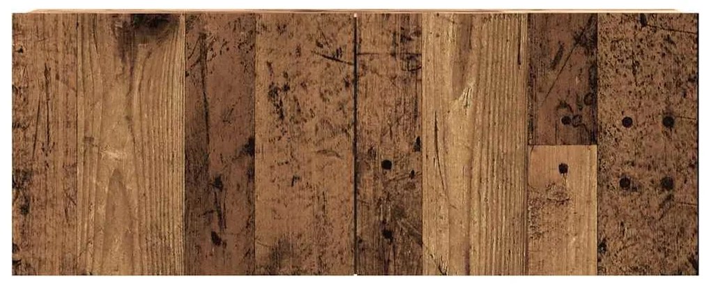 antik fa színű szerelt fa fali TV-szekrény 80 x 30 x 30 cm