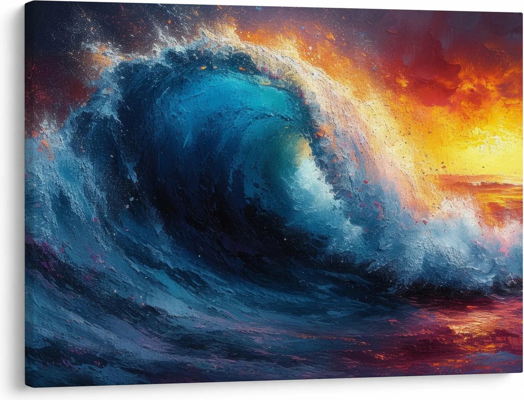 Kép - Hullám a naplementében (70x50 cm)