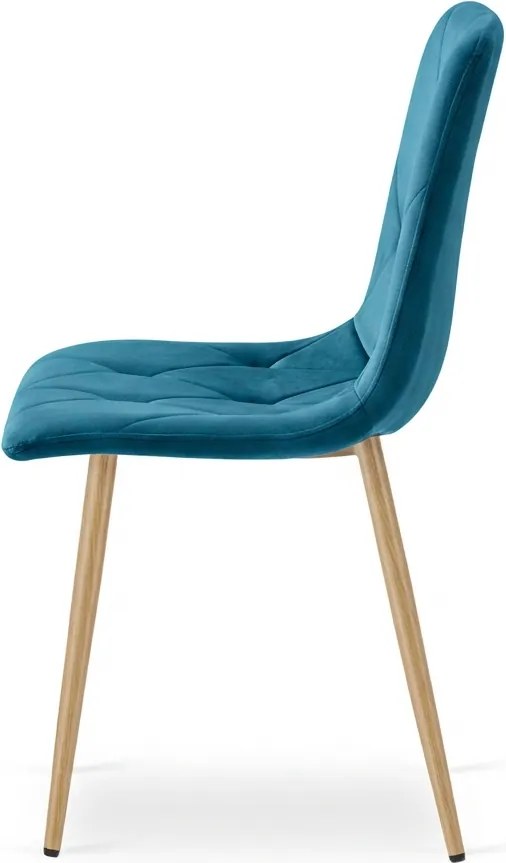 Türkizkék bársony étkezőszék LIBRA