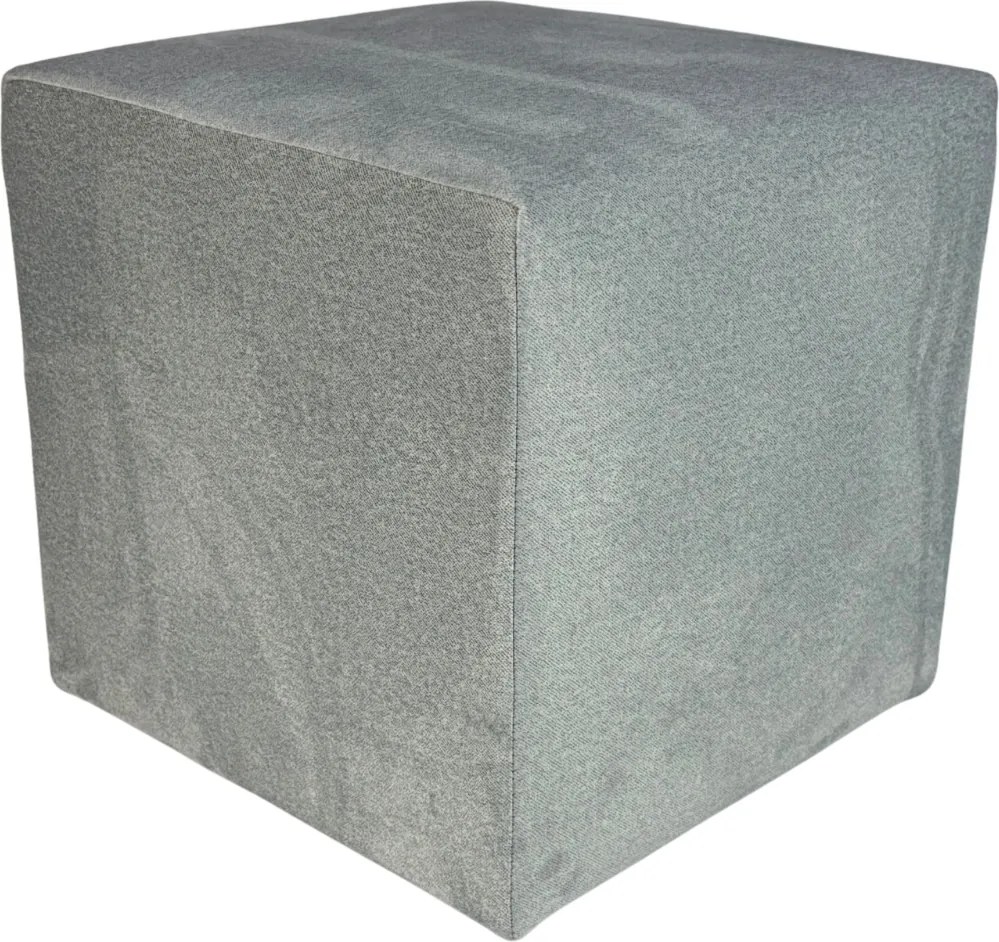 Négyzet alakú velúr puff világos szürke könnyen tisztítható, lángálló