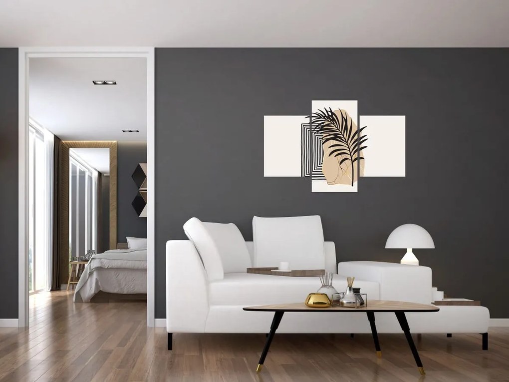 Kép - Absztrakció trópusi levelekkel N⁰3 (90x60 cm)