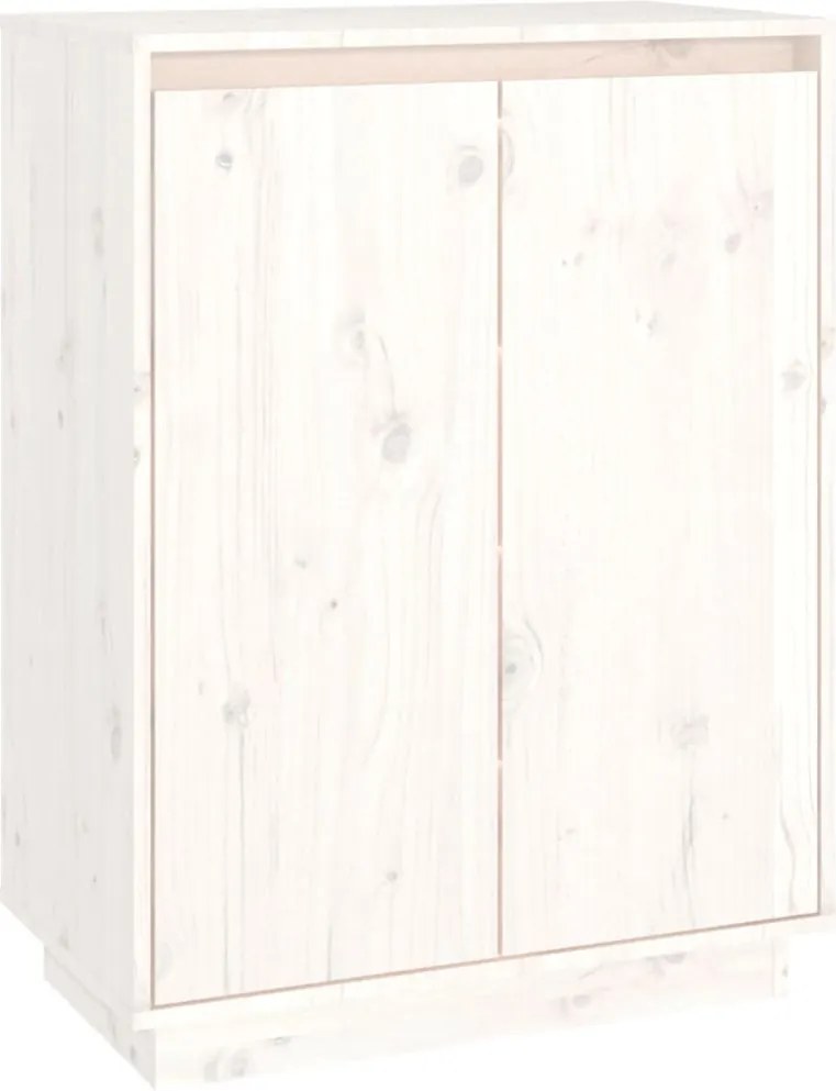 vidaXL fehér tömör fenyőfa cipőszekrény 60 x 35 x 80 cm