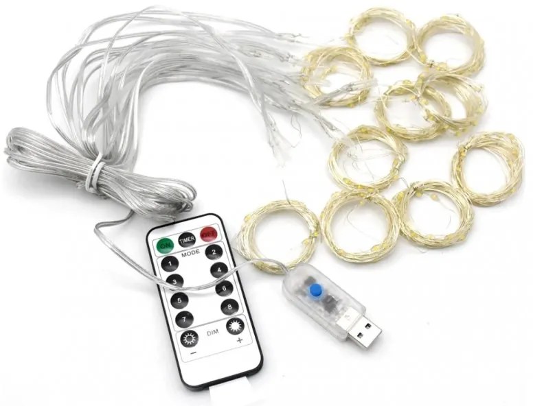 LED fényfüggöny STAR RAIN 3x3 m, meleg fehér