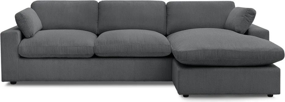 Sötétszürke kordbársony sarokkanapé Belair – Bobochic Paris