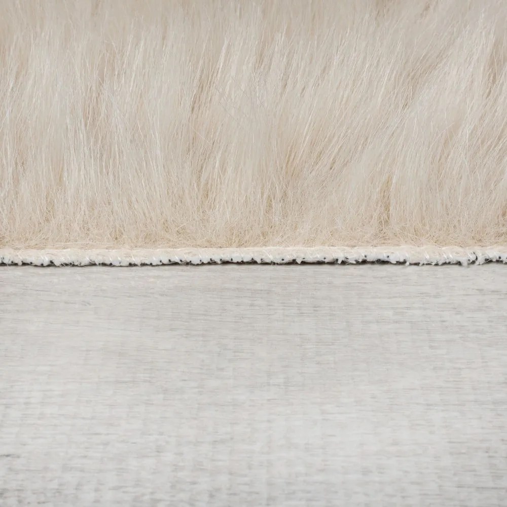 Krémszínű szintetikus szőrme szőnyeg 80x150 cm Waffle Faux Fur – Flair Rugs