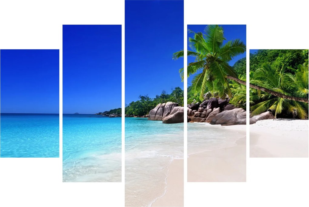 Kép a strandról a Praslin szigeten (150x105 cm)