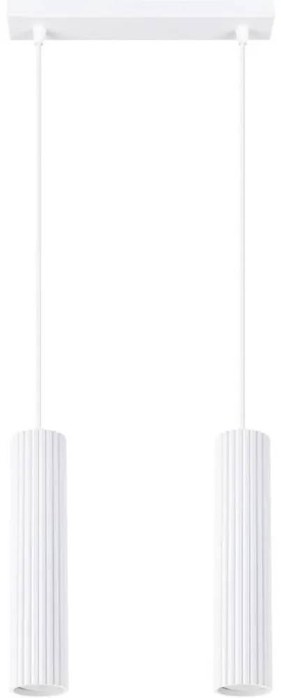 Sollux SL.1536 - Csillár zsinóron KARBON 2xGU10/10W/230V fehér