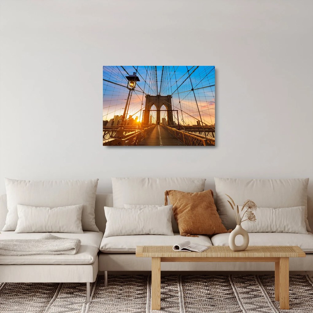 Kép - Brooklyn, híd, Manhattan, New York (üvegen) (70x50 cm)