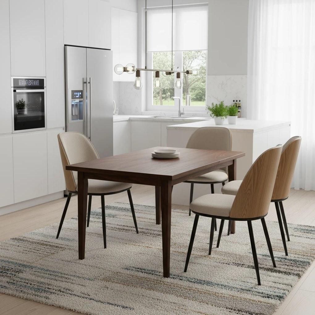 Étkezőszék, bézses barna/natúr fa/fekete, VUDIA