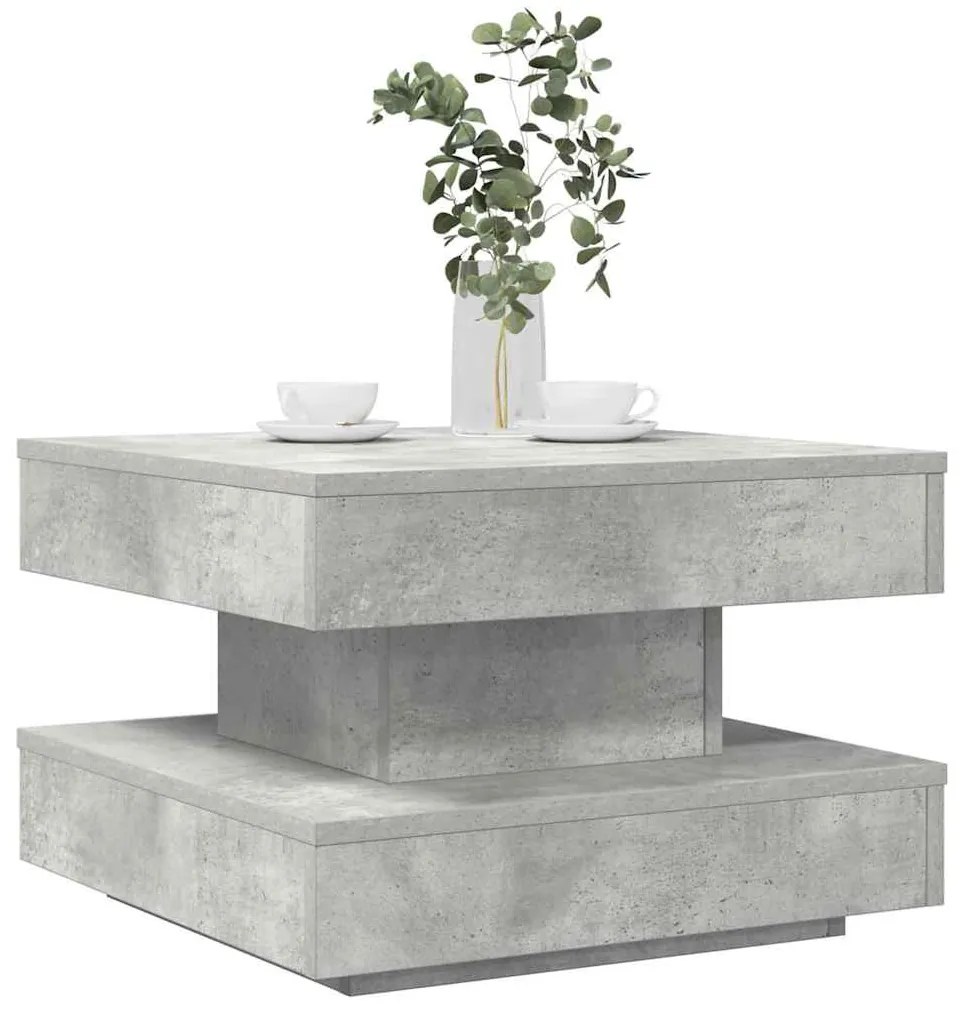 Betonszürke dohányzóasztal 360 fokban forgatható 50x50x34,5 cm