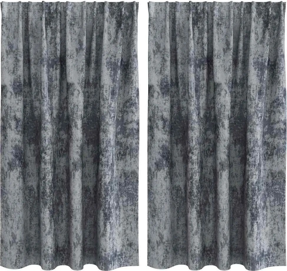 vidaXL Bársonyfüggönyök 2 pcs Ezüst Szürke 140 x 140 cm Bársony