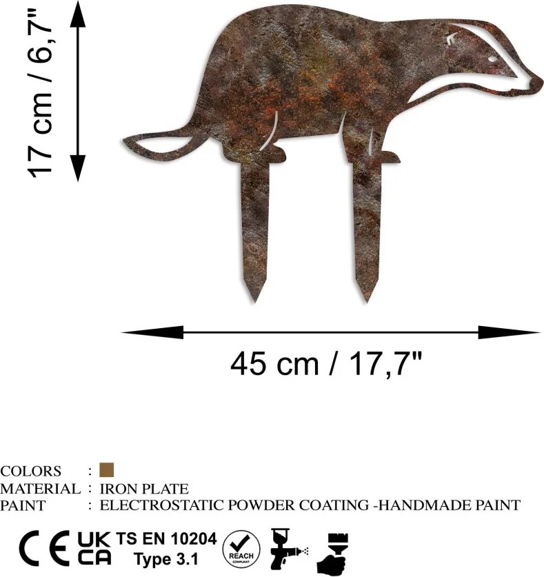 Badger fém kerti dísztárgy, 32×45 cm – TR565TNL1292