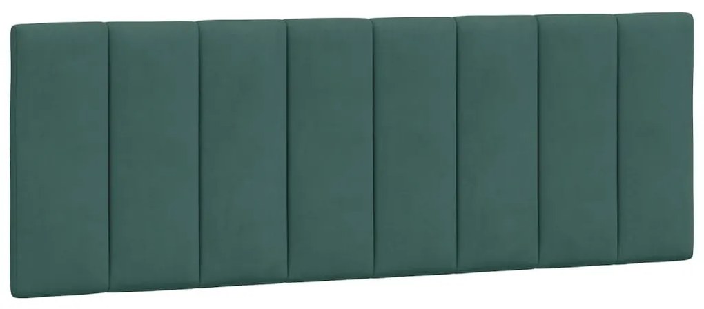 sötétzöld bársony ágykeret LED-világítással 140 x 190 cm