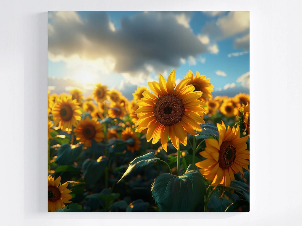 Poszter Természet Napraforgó Virág Mező Rét 80x80