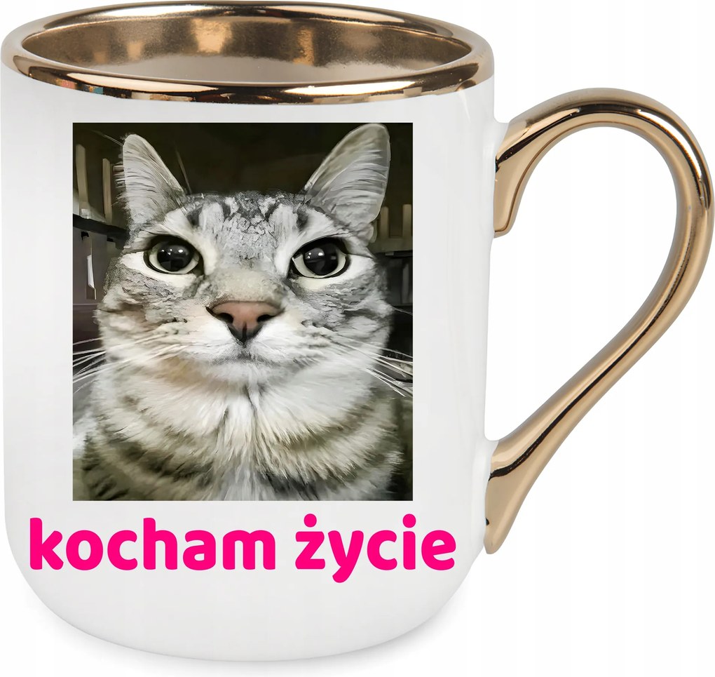 vicces Bögre Elegáns Arany Szeretem Az Életet Macska Mém Ajándék Születésnap Karácsony