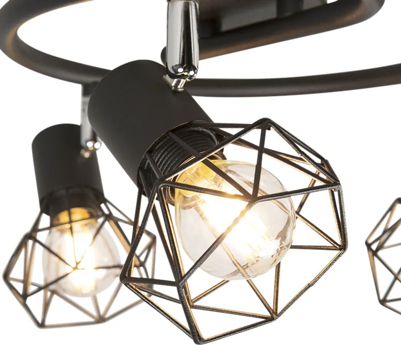 Intelligens spotlámpa fekete forgatható és dönthető, 3 db P45 Wifi - Mosh