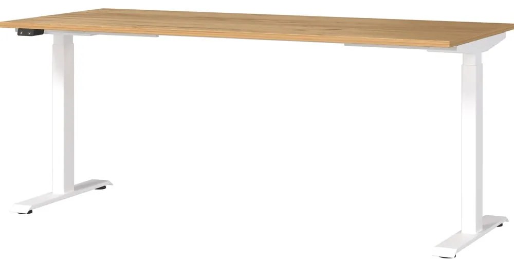 Íróasztal elektromosan állítható magassággal, tölgyfa dekoros asztallappal 80x180 cm Jet – Germania