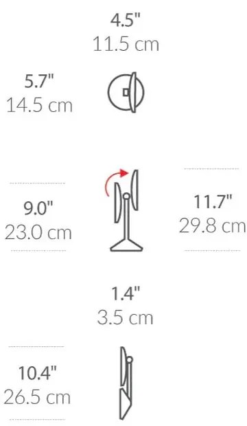Kozmetikai tükör világítással-nagyítós (tízszeres) ø 12 cm Travel – simplehuman