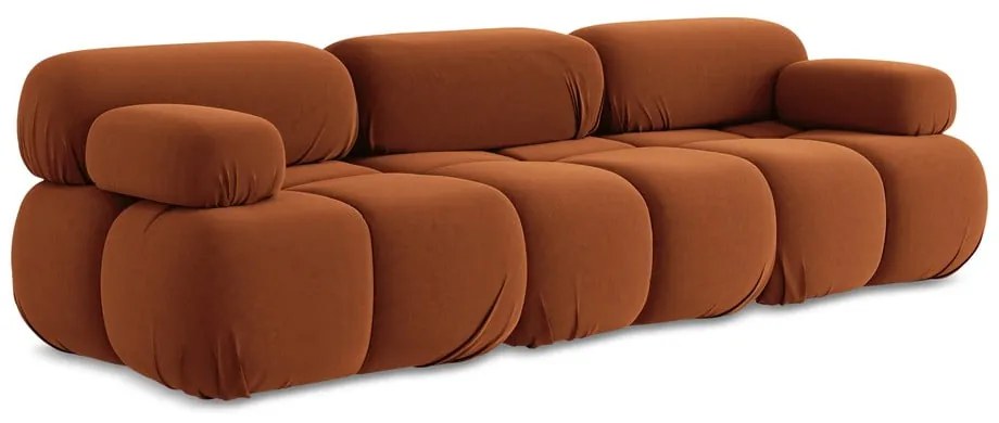 Narancssárga bársony moduláris kanapé 285 cm Lokua – Makamii