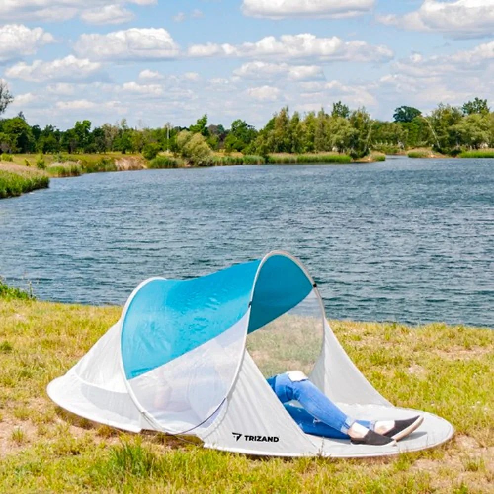 Tengerparti sátor SUNSHADE 120x220 cm, kék-fehér