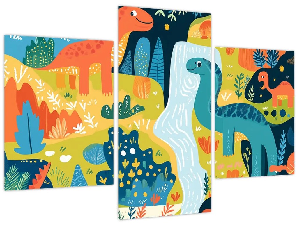 Kép - Vidám dinoszauruszok (90x60 cm)
